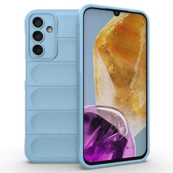 Blødt grebsformet Samsung Galaxy M15 cover - Babyblå Blue