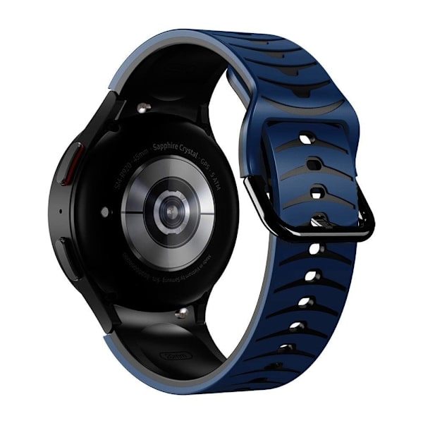 Samsung Galaxy Watch 5 / 5 Pro / 4 buet linje stil silikone urrem - Mørkeblå / Sort Blue