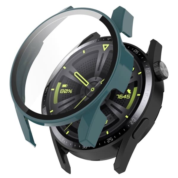 Huawei Watch GT 3 (46mm) TPU frame + tempered glass screen protector - Dark Green Grön