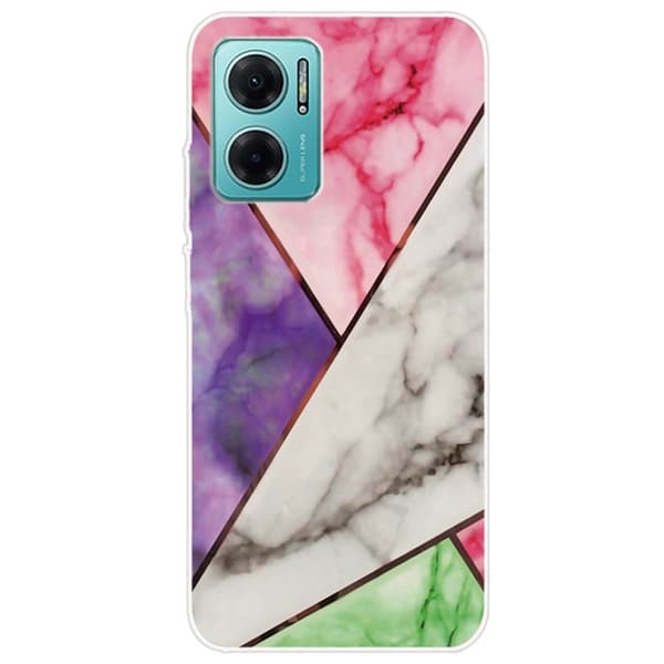 Marmordesign Xiaomi Redmi Note 11E deksel - Lilla / Rose / Hvit / Grønn Multicolor