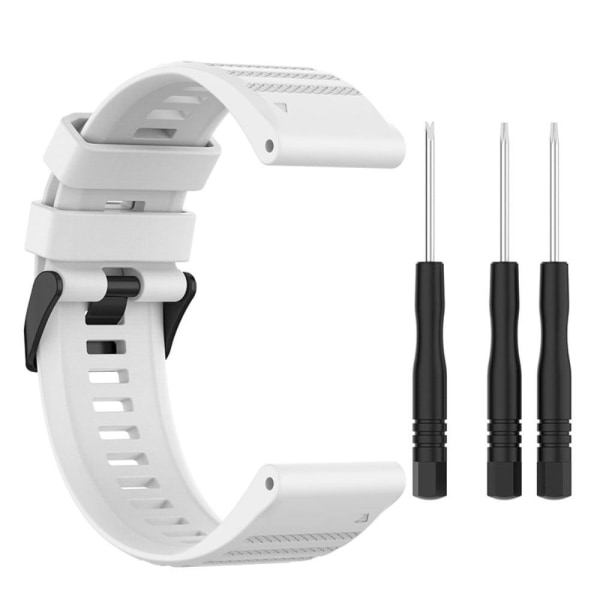 26mm breathable silicone watch strap for Garmin watch - White Vit