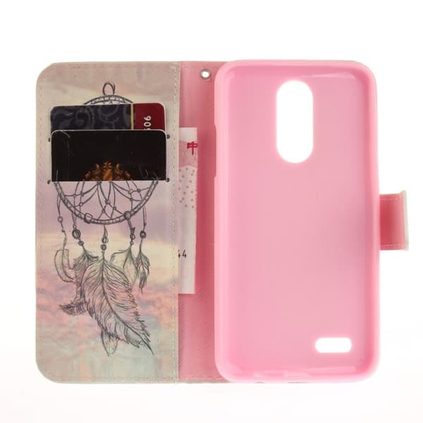 LG K4 2017 Mønstret PU Lær Flip Etui - Fjær Drømmefanger Multicolor