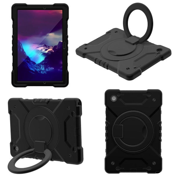 Samsung Galaxy Tab A8 10.5 (2021) hybridisuojus hihnalla - Musta / Harmaa Silver grey