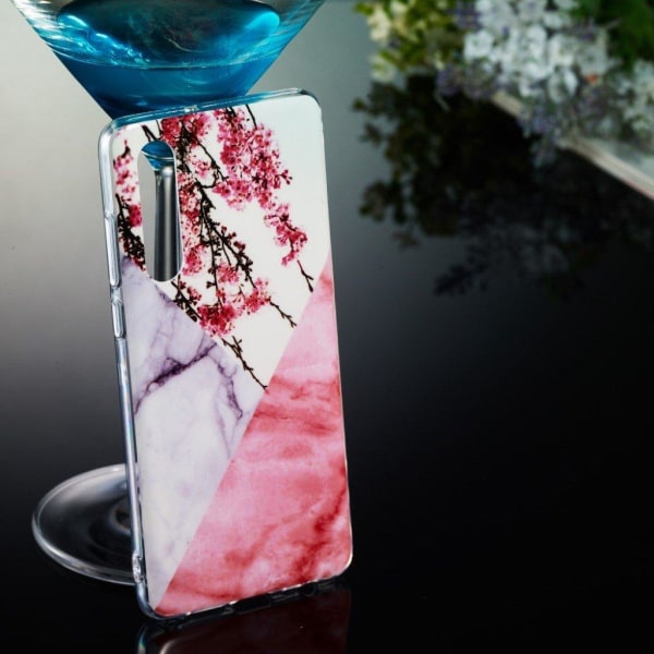 Huawei P30 marmori kuosinen joustava suojakotelo - Malli A Pink