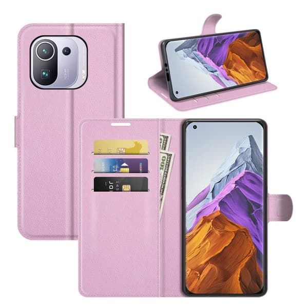 Classic Xiaomi Mi 11 Pro Flip Etui - Lyserød Pink