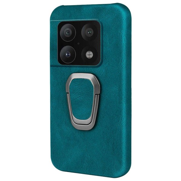 Shockproof leather cover with oval kickstand for OnePlus 10 Pro Green