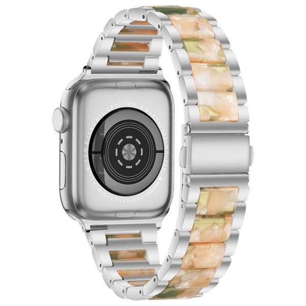 Apple Watch 40mm elegantti kolme helmeä + ruostumattomasta teräksestä valmistettu ranneke - Hopea / Pinkki / Vihreä Multicolor