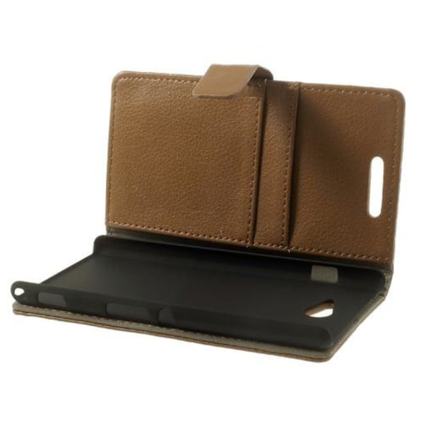 Wall Street (Brun) Sony Xperia M2 Læder Flip Etui Brown