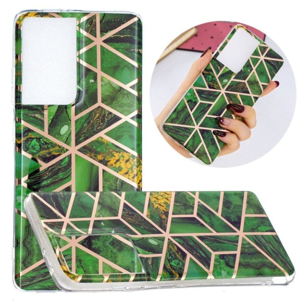 Marble Samsung Galaxy S21 Ultra etui - grøn Green