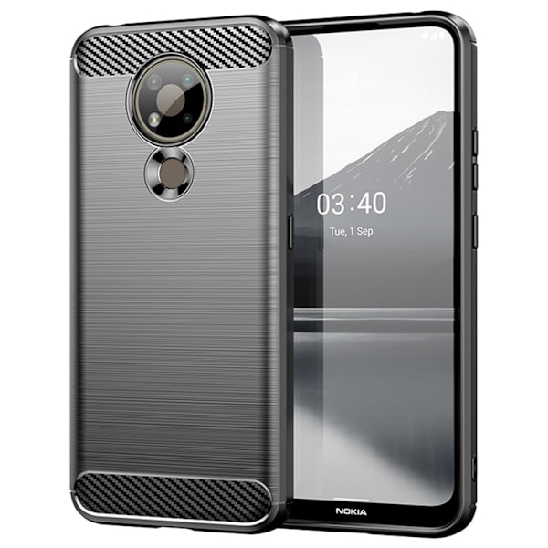 Carbon Flex Etui Nokia 3.4 - Sort Black