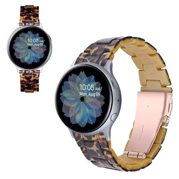 Samsung Galaxy Watch (42mm) / Aktiv marmorlignende urrem - Leopard Brown