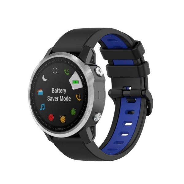 Garmin Fenix 6S / 5S bi-color silicone watch band - Black / Blue Svart