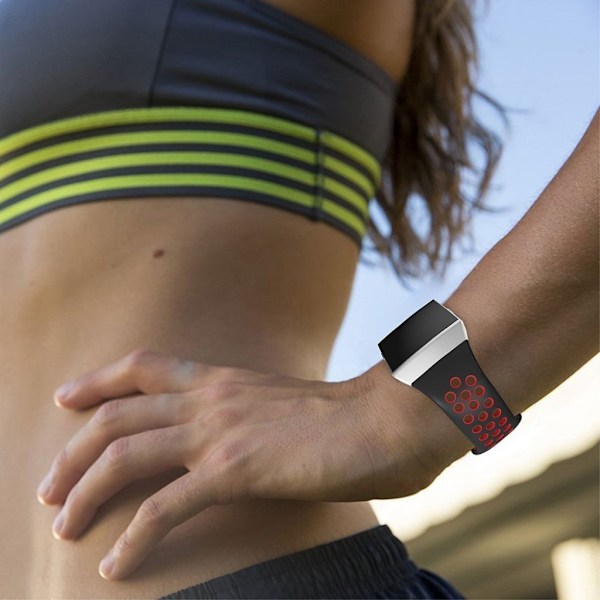 Fitbit Ionic bi-color silicone watch band - Black / Red Röd