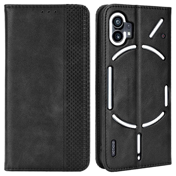 Bofink Vintage läder Nothing Phone (1) fodral - Svart Svart