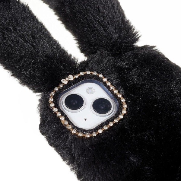 Fluffy Rabbit iPhone 14 Plus skal - Svart Svart