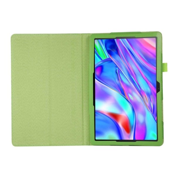 Foldbart etui med Lichi-tekstur til Lenovo Tab M10 Plus (Gen 3) - Grøn Green
