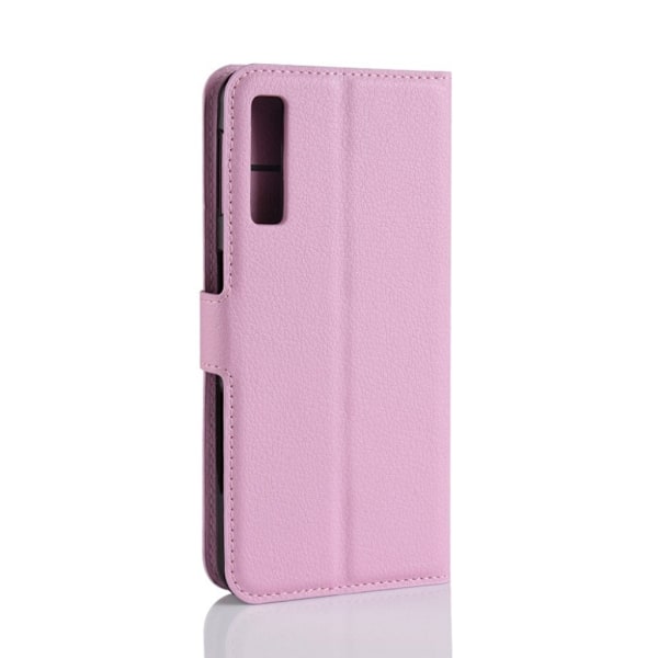 Samsung Galaxy A7 (2018) mobiletui i kunstlæder med pung - Lyserød Pink