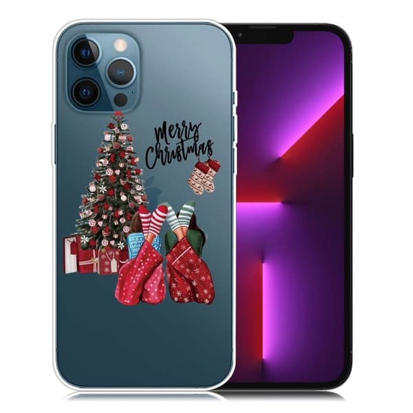 Mønstertryk i juleserien Stødsikker blød fleksibel IMD-bagside iPhone 13 Pro 6,1 tommer - Julepyjamas Multicolor