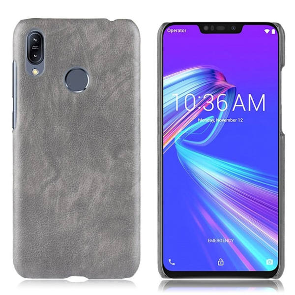 Asus ZenFone Max (M2) trykt mønster læderetui - Grå Silver grey
