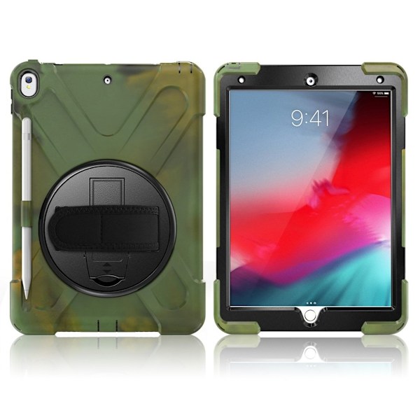 iPad Air (2019) X-Shape swivel suojakotelo  - Camouflage Multicolor