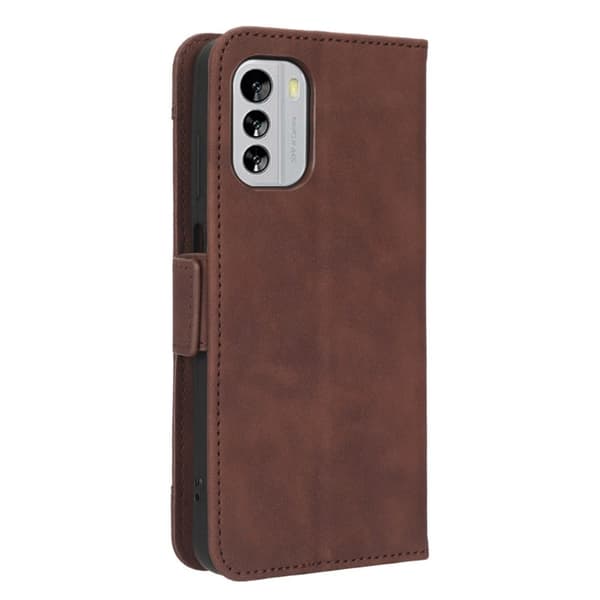 Stilfuldt Læder Etui med Pung til Nokia G60 - Brun Brown