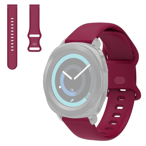 22mm Universal enkel silikone urrem - Rødvin Red