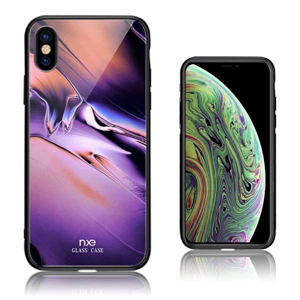 NXE iPhone XS etui med streamer-lysmønster - Style B Multicolor