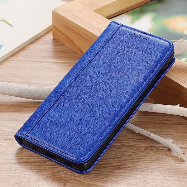 Aito nahkakotelo magneettisuljuksella Samsung Galaxy S22 Plus - Sininen Blue