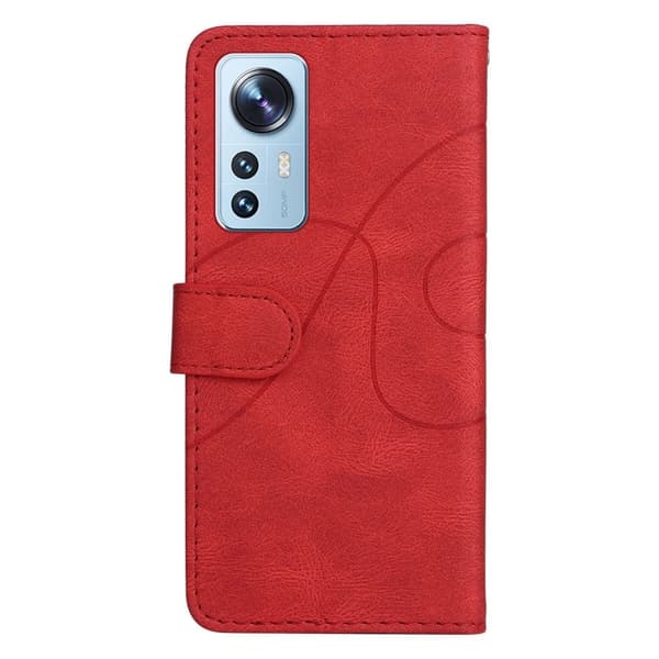 Tekstureret Xiaomi 12 Lite læderetui med rem - Rød Red