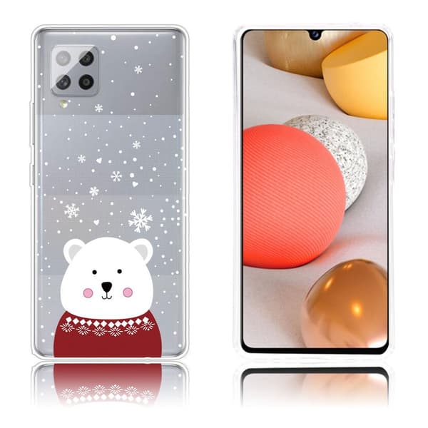 Juletaske til Samsung Galaxy A42 5g - Isbjørn Med Sweater White