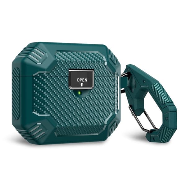 AirPods Pro 2 etui med karabinhage - Sortliggrøn Green