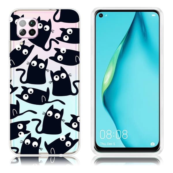 Deco Huawei P40 Lite / Huawei Nova 6 SE deksel - Svarte Katter Multicolor