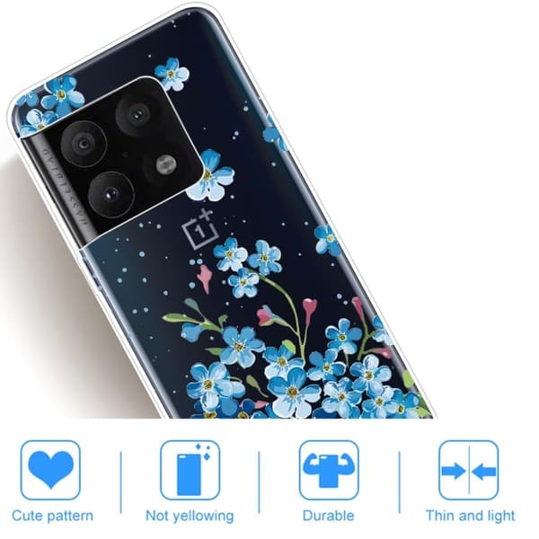 Deco OnePlus 10 Pro Etui - Blåe Blomster Blue