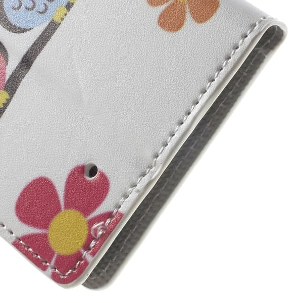 Mobergmicrosoft Lumia 950 Lær Etui -  Henrivende  Ugler  & Blomster Multicolor