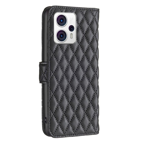 Rhombus mat Motorola Moto G23 / Motorola Moto G13 / Motorola Moto G53 flip etui - Sort Black