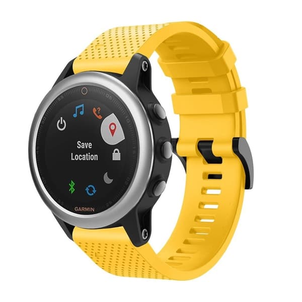 Stilfuld silikone-urrem til Garmin Fenix 5S - Gul Yellow