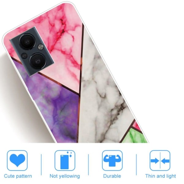 Marble OnePlus Nord N20 5G Suojakotelo - Violetti / Rose / Valko Multicolor