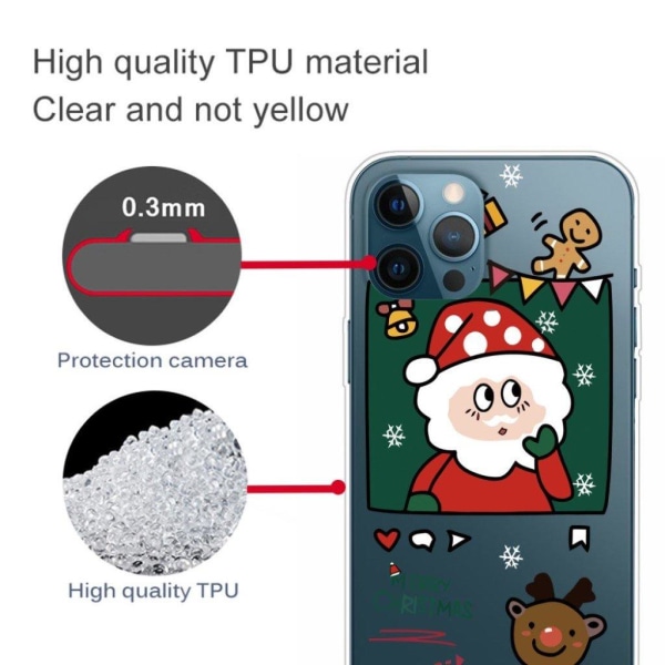 IMD julemønster og fleksibelt mobiletui til iPhone 12 Pro Max - Multicolor