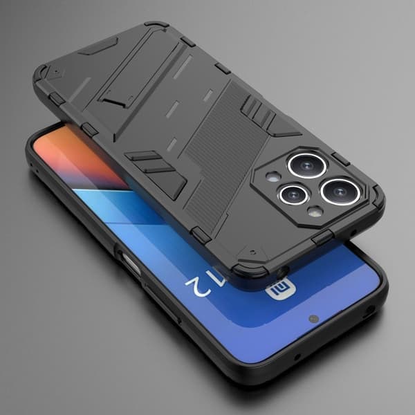 Stødsikker Hybrid Cover med A Moderne Touch til Xiaomi Redmi 12 - Sort Black