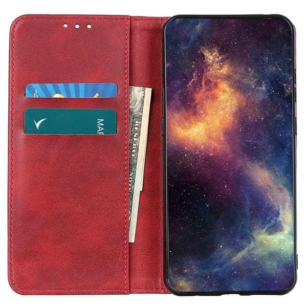 Flip Etui med Pung i Ægte Læder til Nothing Phone (1) - Rød Red