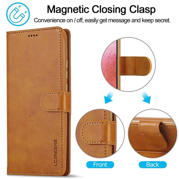 LC.IMEEKE Xiaomi Redmi Note 12 Flippetui - Lysebrun Brown