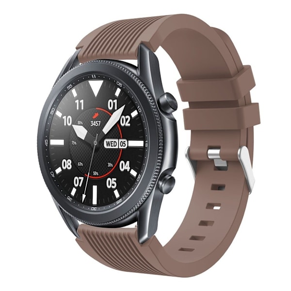 Samsung Galaxy Watch 3 (45mm) pin stripe silikon klockarmband - kaffe Brun