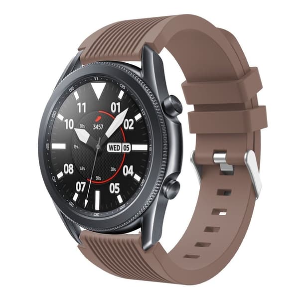 Samsung Galaxy Watch 3 (45mm) pin stripe silikone rem - kaffe Brown