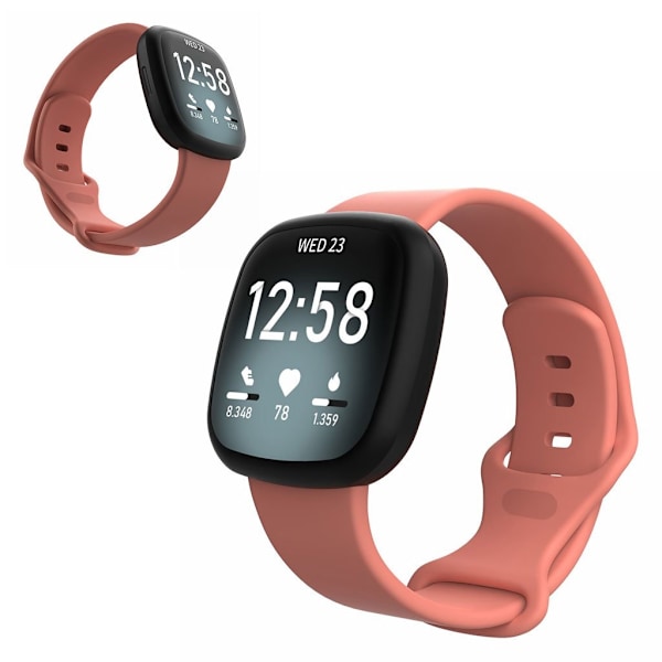 Fitbit Versa 3 / Sense silikon klockarmband - rosa Size: L Rosa