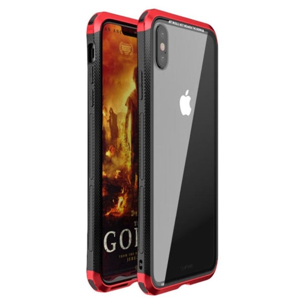 LUPHIE iPhone Xs Max glasetui med dobbelt drage - Rød Red