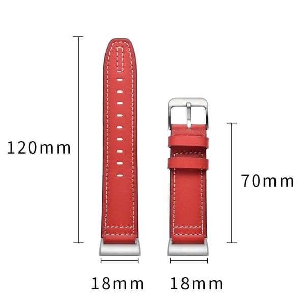 Fitbit Charge 3 komfortabel ægte læder Urrem - Rød Red