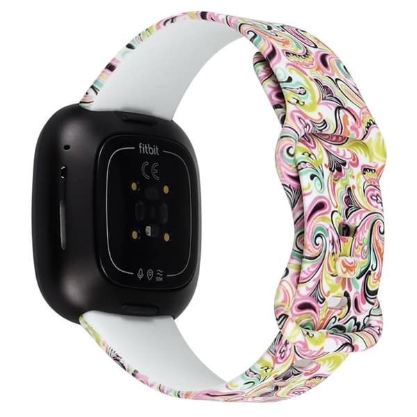 Fitbit Sense 2 / Versa 4 urrem i silikone med cool mønster - Lyserødt Blomstermønster Pink