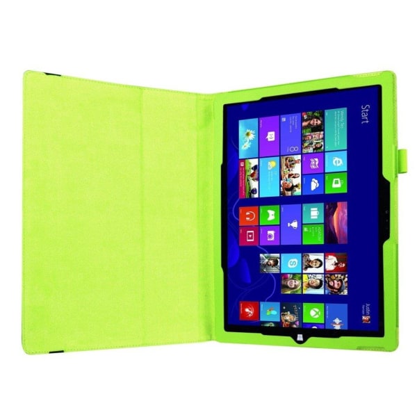 Amdrup Microsoft Surface Pro 4 Kolmesti Taittuva Nahkakotelo - V Green