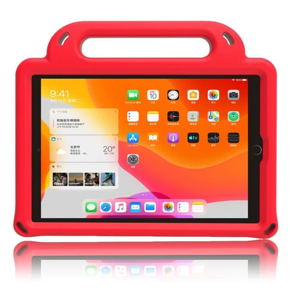 iPad Mini (2019) kolmiokuvioinen lapsiystävällinen kotelo - Punainen Red