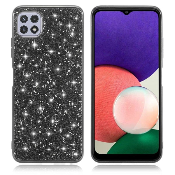 Glitter Samsung Galaxy A22 5G Etui - Sort Black